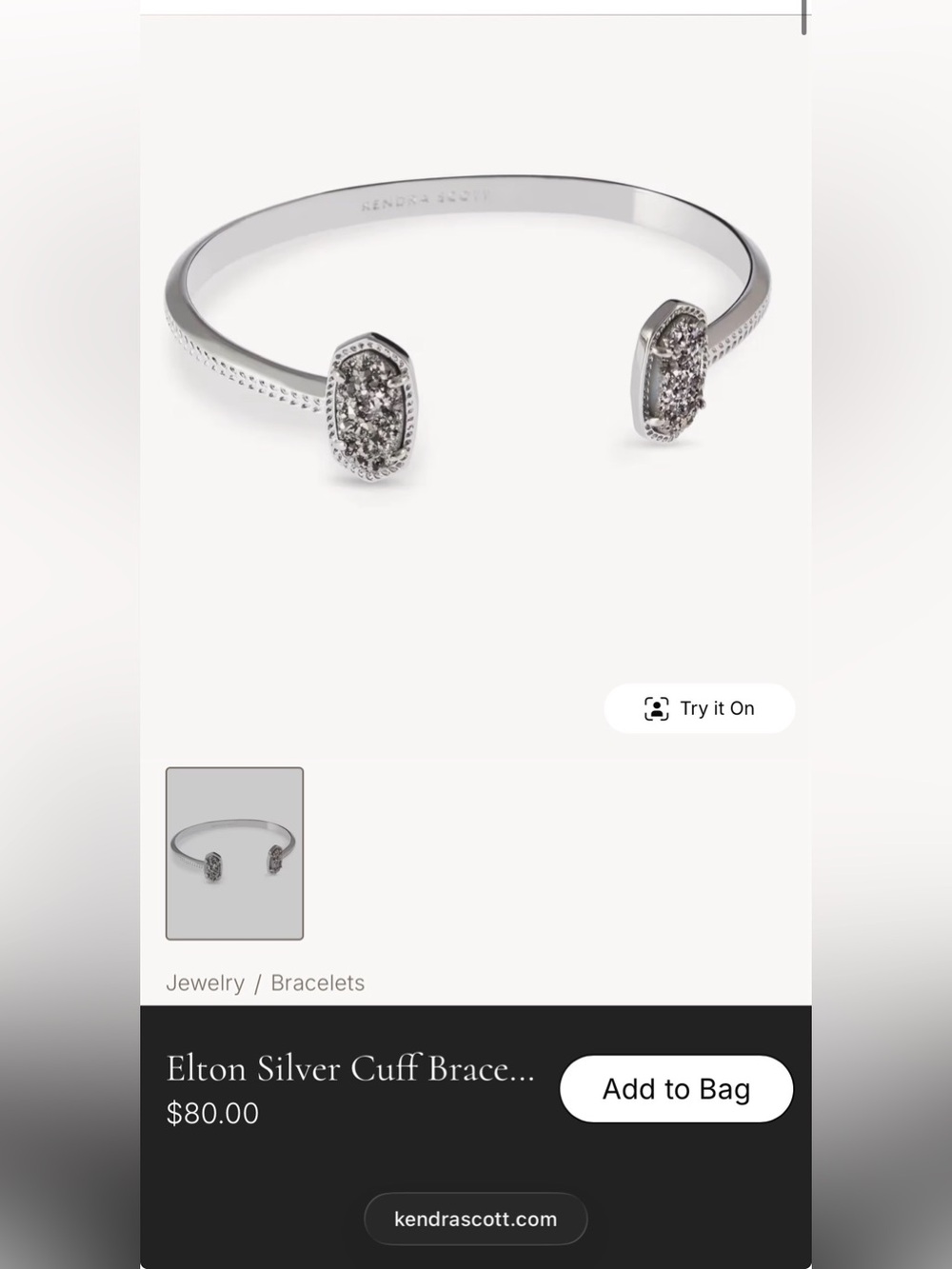 Kendra Scott Silver Elton Cuff Bracelet
